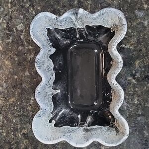 VINTAGE Cookson Pottery, Mid-Century, Black & Gray Drip Two-Toned Planter